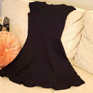 Black Dress with Lace Trim
